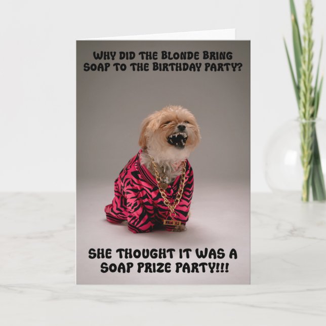 Funny Laughing Chien Carte de voeux d'anniversaire (Devant)