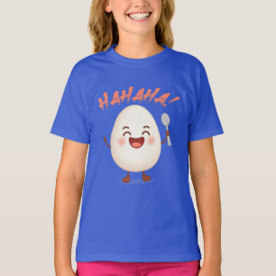 Funny Laughing Egg Cartoon Girls' T-Shirt Cute