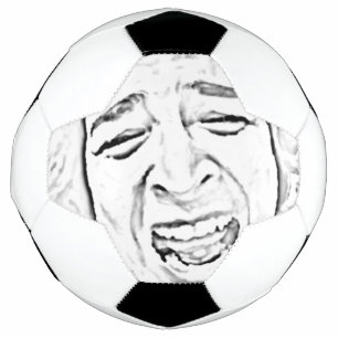 Funny Laughing Face Photo Drawing Design Soccer Ball