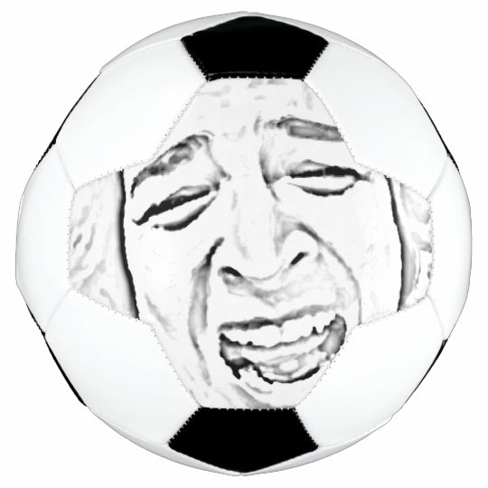 Funny Laughing Face Photo Drawing Design Soccer Ball Zazzle Ca