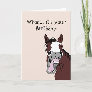 Funny Laughing Horse Birthday Humour Card