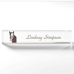 Funny Laughing Horse Logo Custom Name Art Nameplate