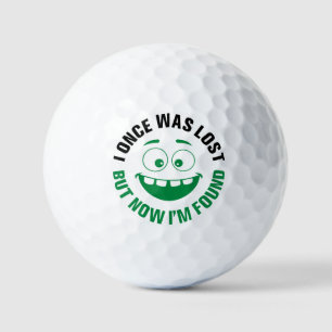 Funny laughing lost golf lover  golf balls