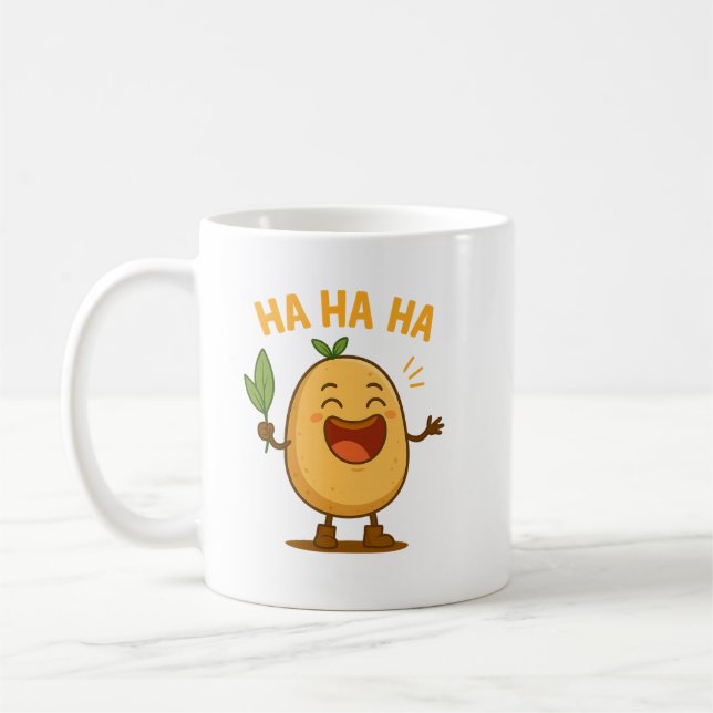 Funny Laughing Potato Mug (Gauche)