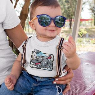 Funny Laughing Rhino Taking a Shower Toddler T-shirt