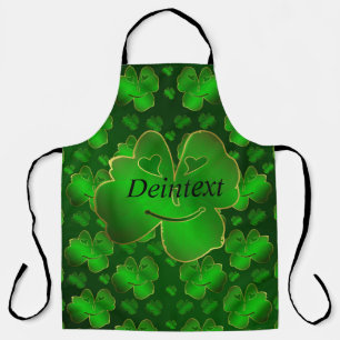 funny, laughing, shamrocks, green, st patricks day apron