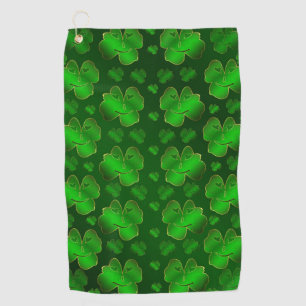 funny, laughing, shamrocks, green, st patricks day golf towel