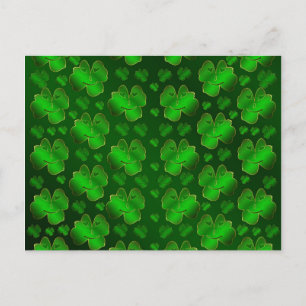 funny, laughing, shamrocks, green, st patricks day postcard