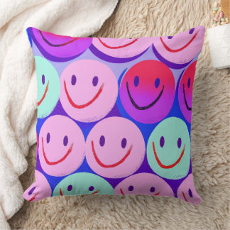 Funny laughing smiling faces Design cushion Kissen