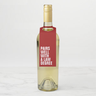 Funny law school graduation red custom  bottle tag