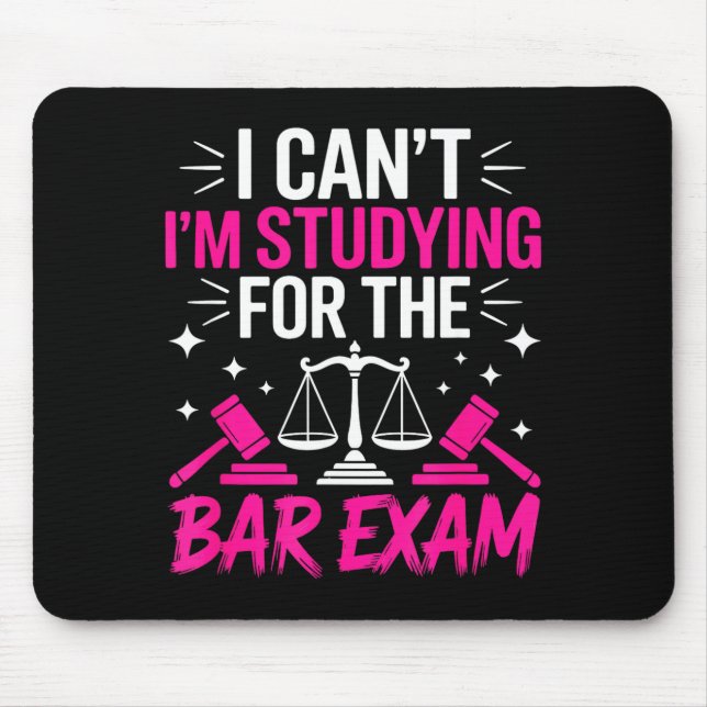 Funny Law School Student Gift - Can't Studying For Mouse Pad (Front)