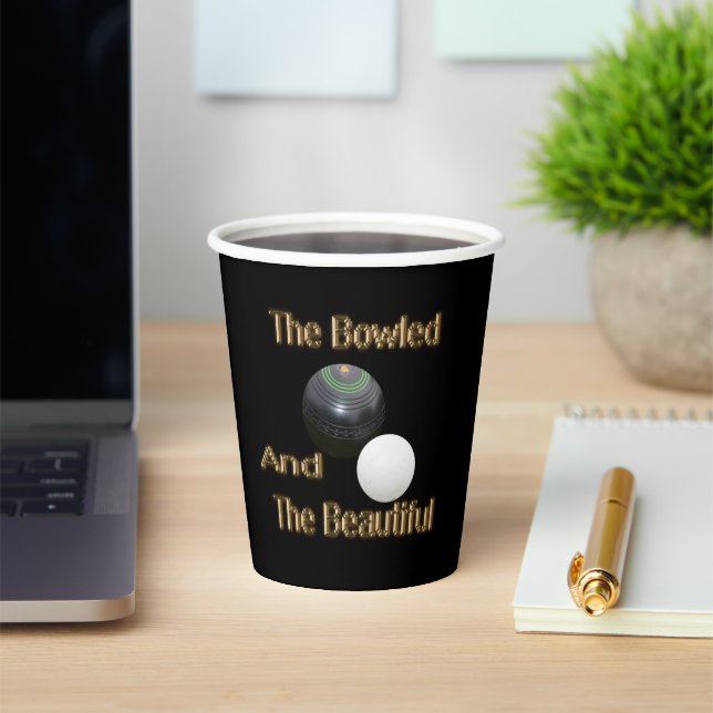 Funny Lawn Bowls Bowled Beautiful,  Paper Cups (Insitu)