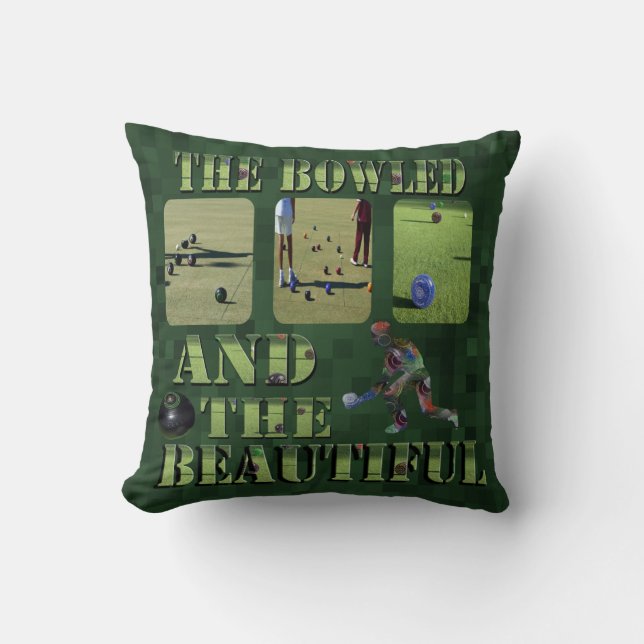 Funny Lawn Bowls Bowler Design, Throw Pillow (Front)