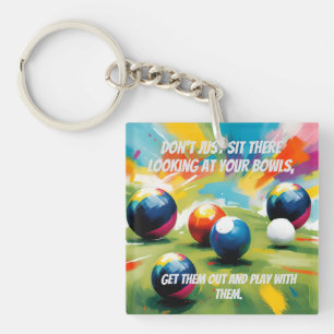 Funny Lawn Bowls Colour Splash,  Keychain