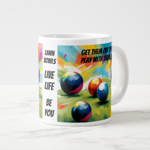 Funny Lawn Bowls Colour Splash,  Large Coffee Mug