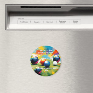 Funny Lawn Bowls Colour Splash, Magnet