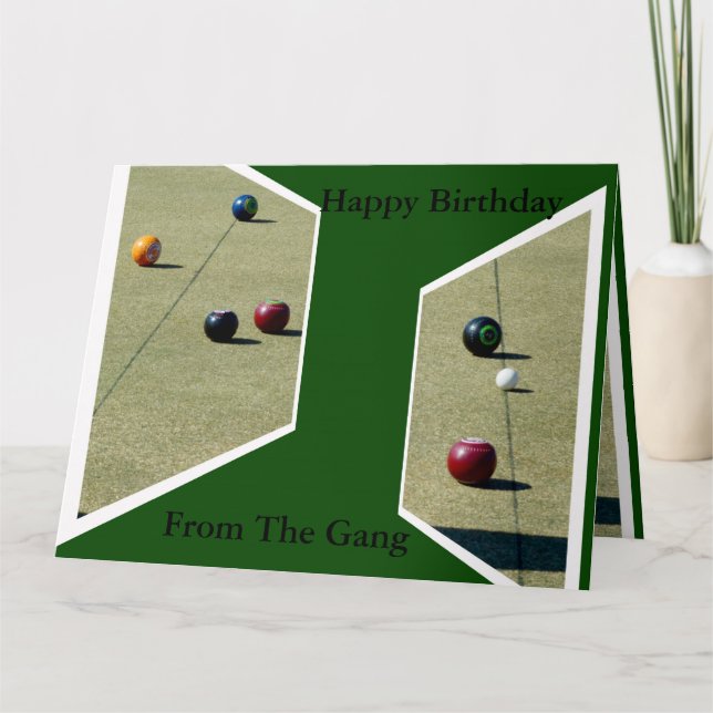 Funny Lawn Bowls Dimensions, Big Greeting Card. Card (Front)
