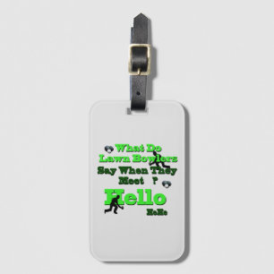 Funny Lawn Bowls Greeting,   Luggage Tag