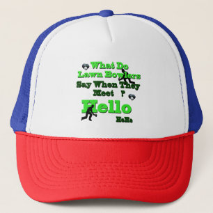Funny Lawn Bowls Greeting, Truckers Hat