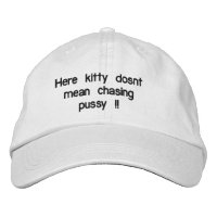 Funny Lawn Bowls Here Kitty Logo.