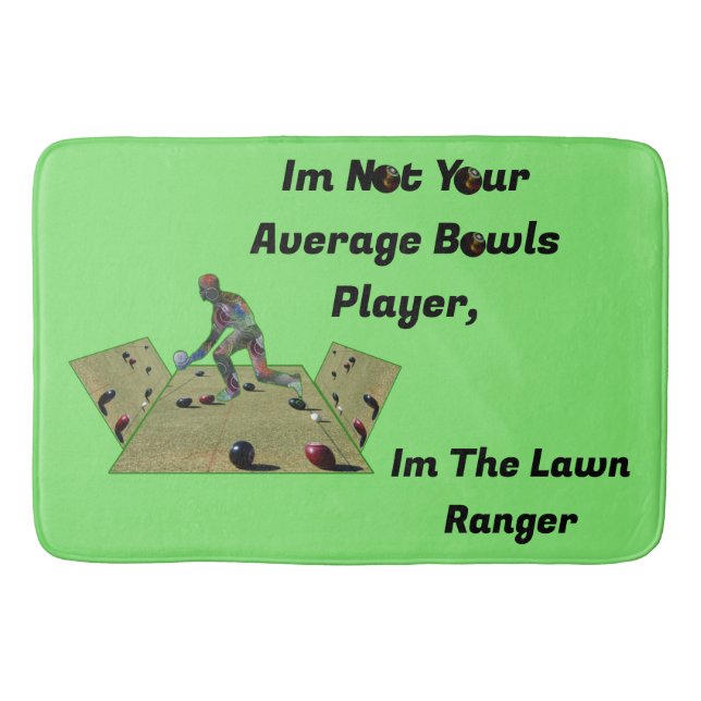 Funny Lawn Bowls Ranger,  Bath Mat (Front)