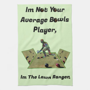 Funny Lawn Bowls Ranger, Kitchen Towel
