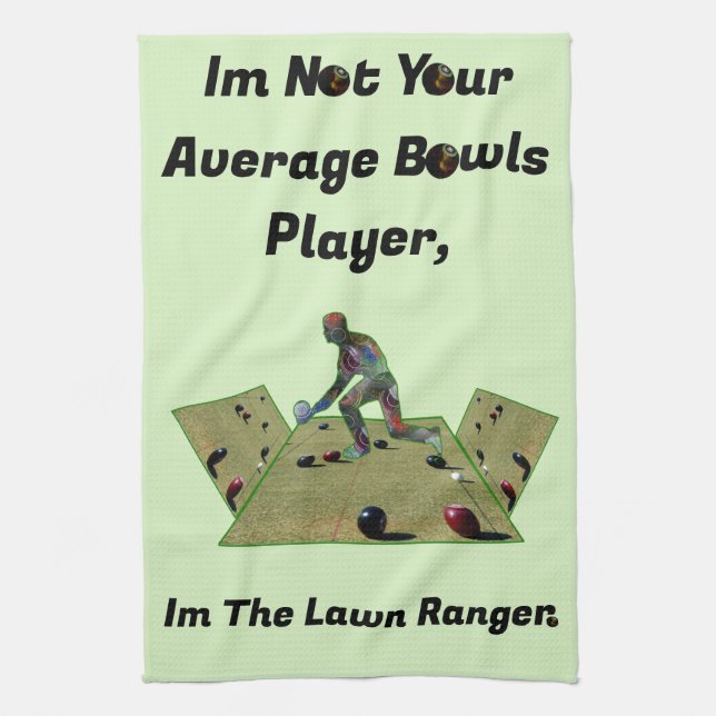 Funny Lawn Bowls Ranger,  Kitchen Towel (Vertical)