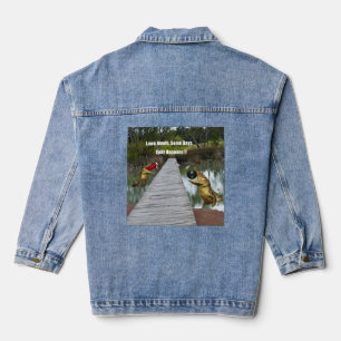 funny lawn bowls split happens, lady denim jacket