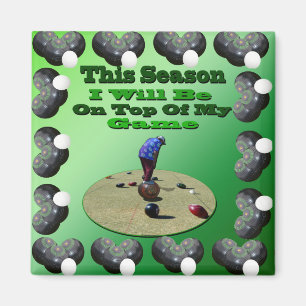 Funny Lawn Bowls, Square Framed Magnet