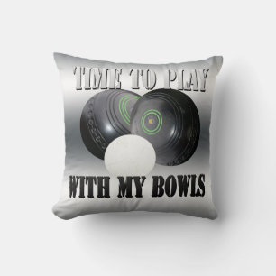 Funny Lawn Bowls Time To Play, Throw Pillow