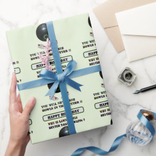 Funny Lawn Bowls Versus Bowling, Birthday Wrapping Paper