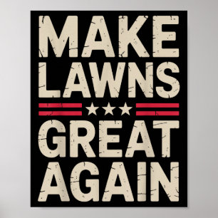 Funny Lawn Mower Art For Men Women Lawn Mowing Lan Poster