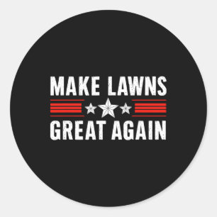 Funny Lawn Mower Dad Gardener Make Lawns Great Aga Classic Round Sticker