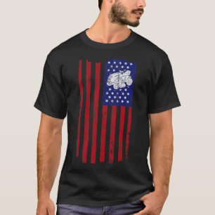Funny Lawn Mower Mowing American Flag Yard Work La T-Shirt