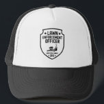 Funny Lawn Mowing Dad Yard Work Dad Joke Trucker Hat<br><div class="desc">Officially hilarious! This “Lawn Enforcement Officer” tee is perfect for dads who mow with pride. Customize it with a specific year! Ideal for dads who love mowing, yard work, or dad jokes. A funny gift for Father's Day, birthdays, or weekend warriors who take grass cutting seriously, or just not too...</div>
