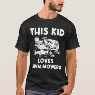Funny Lawn Mowing Gift For Kids Lawn Mower Farm Ga T-Shirt