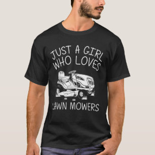 Funny Lawn Mowing Gift Girls Kids Lawn Mower Farm T-Shirt