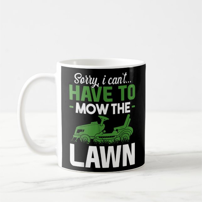 Funny Lawn Mowing Grass Cutting Mower Dad Father Coffee Mug (Left)