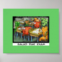 Funny Lawyer Cartoon Poster"Salad Bar Exam"