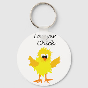 Funny Lawyer Chick Art Design Keychain