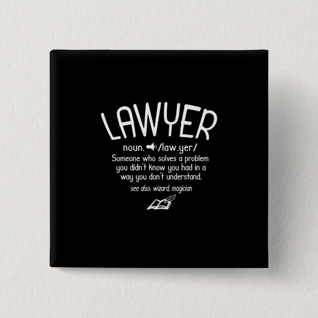 Funny Lawyer Definition 2 Inch Square Button (Front)