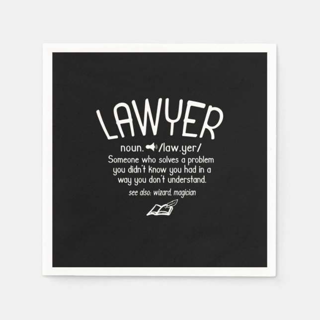 Funny Lawyer Definition Napkin (Front)