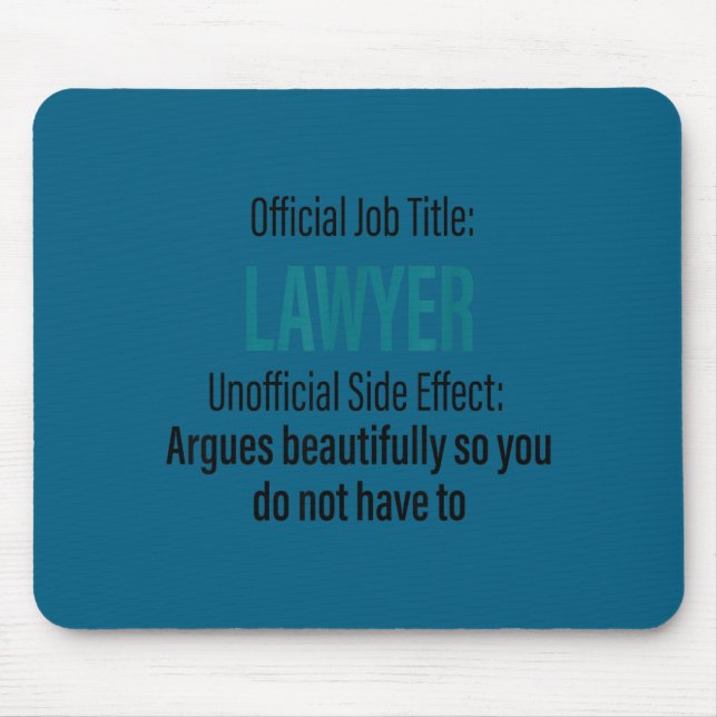 Funny lawyer definition quote attorney student mouse pad (Front)