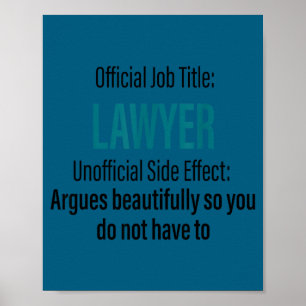 Funny lawyer definition quote attorney student poster