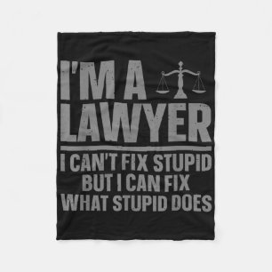 Funny Lawyer Design For Men Women Law School Attor Fleece Blanket