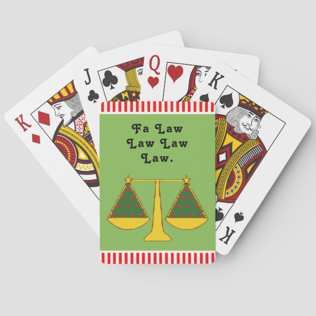 Funny Lawyer Holiday Gift Playing Cards (Back)