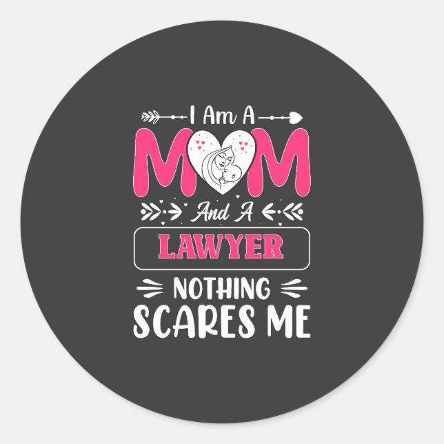 Funny Lawyer Mom, Lawyer Mom Funny Classic Round Sticker (Front)