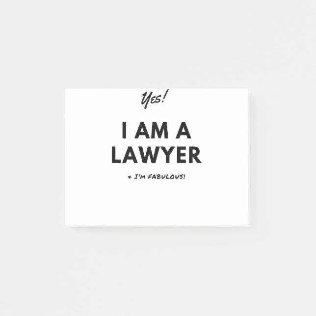 Funny Lawyer Quote in Black & White Post-it Notes (Front)