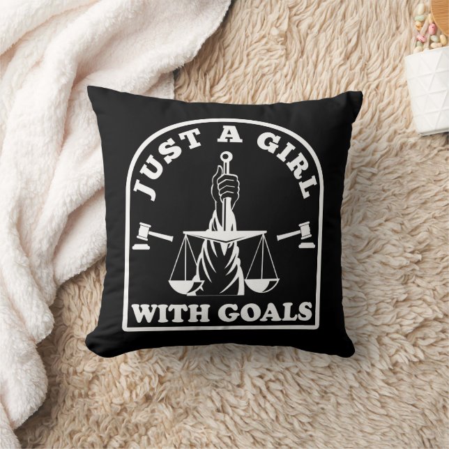 Funny Lawyer Student Just A Girl With Goals Lawyer Throw Pillow (Blanket)