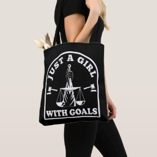 Funny Lawyer Student Just A Girl With Goals Lawyer Tote Bag
